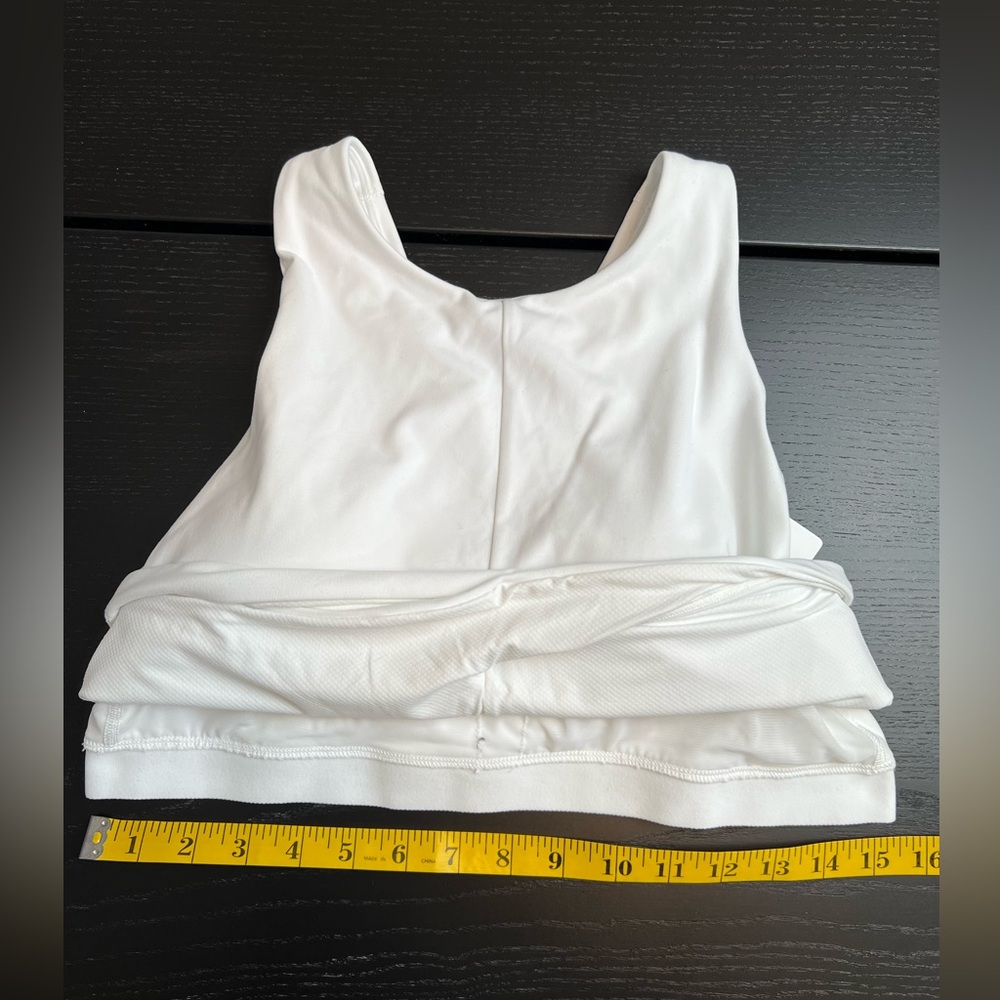 Athleta Conscious Cut Out White Cropped Athletic Yoga Pilates Workout Bra - Picture 12 of 13